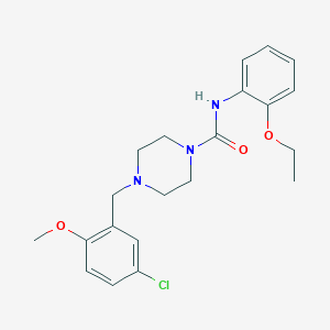 molecular formula C21H26ClN3O3 B4284960 4-[(5-chloro-2-methoxyphenyl)methyl]-N-(2-ethoxyphenyl)piperazine-1-carboxamide 