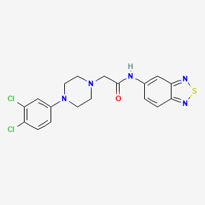 molecular formula C18H17Cl2N5OS B4284964 N-(2,1,3-BENZOTHIADIAZOL-5-YL)-2-[4-(3,4-DICHLOROPHENYL)-1-PIPERAZINYL]ACETAMIDE 