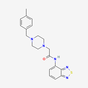 molecular formula C20H23N5OS B4284998 N-(2,1,3-BENZOTHIADIAZOL-4-YL)-2-{4-[(4-METHYLPHENYL)METHYL]PIPERAZIN-1-YL}ACETAMIDE 