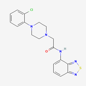 molecular formula C18H18ClN5OS B4285006 N-(2,1,3-benzothiadiazol-4-yl)-2-[4-(2-chlorophenyl)piperazin-1-yl]acetamide 