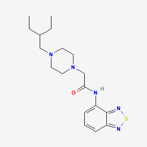 molecular formula C18H27N5OS B4285030 N-(2,1,3-benzothiadiazol-4-yl)-2-[4-(2-ethylbutyl)piperazin-1-yl]acetamide 