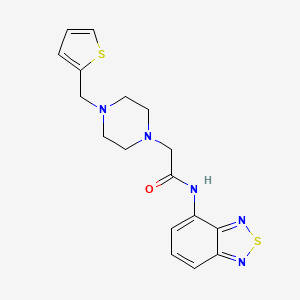 molecular formula C17H19N5OS2 B4285043 N-(2,1,3-BENZOTHIADIAZOL-4-YL)-2-[4-(2-THIENYLMETHYL)-1-PIPERAZINYL]ACETAMIDE 