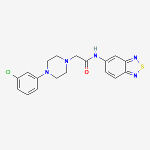 molecular formula C18H18ClN5OS B4285179 N-(2,1,3-BENZOTHIADIAZOL-5-YL)-2-[4-(3-CHLOROPHENYL)-1-PIPERAZINYL]ACETAMIDE 
