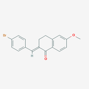 molecular formula C18H15BrO2 B428520 2-(4-bromobenzylidene)-6-methoxy-3,4-dihydro-1(2H)-naphthalenone 