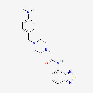 molecular formula C21H26N6OS B4285201 N-(2,1,3-BENZOTHIADIAZOL-4-YL)-2-(4-{[4-(DIMETHYLAMINO)PHENYL]METHYL}PIPERAZIN-1-YL)ACETAMIDE 