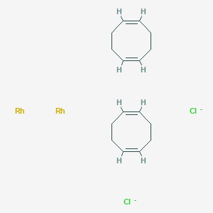 molecular formula C16H24Cl2Rh2-2 B042853 Chloro(1,5-cyclooctadiene)rhodium(I) dimer CAS No. 12092-47-6