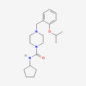 molecular formula C20H31N3O2 B4285378 N-CYCLOPENTYL-4-{[2-(PROPAN-2-YLOXY)PHENYL]METHYL}PIPERAZINE-1-CARBOXAMIDE 