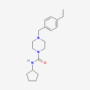 molecular formula C19H29N3O B4285384 N-cyclopentyl-4-[(4-ethylphenyl)methyl]piperazine-1-carboxamide 