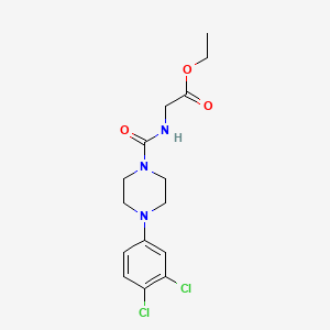 molecular formula C15H19Cl2N3O3 B4285437 ETHYL 2-({[4-(3,4-DICHLOROPHENYL)PIPERAZINO]CARBONYL}AMINO)ACETATE 