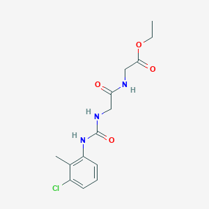 molecular formula C14H18ClN3O4 B4285438 ETHYL 2-[(2-{[(3-CHLORO-2-METHYLANILINO)CARBONYL]AMINO}ACETYL)AMINO]ACETATE 