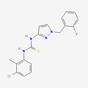 molecular formula C18H16ClFN4S B4285503 N-(3-chloro-2-methylphenyl)-N'-[1-(2-fluorobenzyl)-1H-pyrazol-3-yl]thiourea 