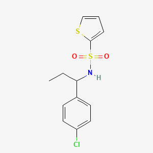 molecular formula C13H14ClNO2S2 B4285561 N-[1-(4-chlorophenyl)propyl]thiophene-2-sulfonamide 