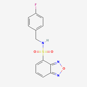 molecular formula C13H10FN3O3S B4285620 N~4~-(4-fluorobenzyl)-2,1,3-benzoxadiazole-4-sulfonamide 