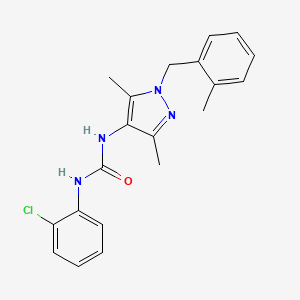 molecular formula C20H21ClN4O B4285817 N-(2-chlorophenyl)-N'-[3,5-dimethyl-1-(2-methylbenzyl)-1H-pyrazol-4-yl]urea 