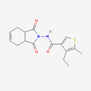 molecular formula C16H18N2O3S B4286115 N-(1,3-dioxo-1,3,3a,4,7,7a-hexahydro-2H-isoindol-2-yl)-4-ethyl-5-methylthiophene-3-carboxamide 