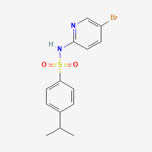 molecular formula C14H15BrN2O2S B4286171 N-(5-BROMOPYRIDIN-2-YL)-4-(PROPAN-2-YL)BENZENE-1-SULFONAMIDE 