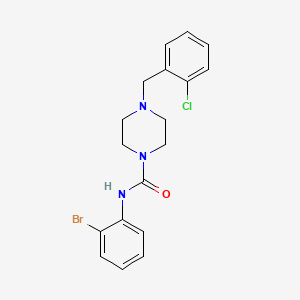 molecular formula C18H19BrClN3O B4286179 N-(2-bromophenyl)-4-[(2-chlorophenyl)methyl]piperazine-1-carboxamide 
