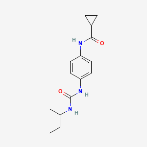 molecular formula C15H21N3O2 B4286223 N-{4-[(butan-2-ylcarbamoyl)amino]phenyl}cyclopropanecarboxamide 