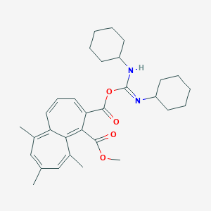 molecular formula C31H40N2O4 B428624 Methyl 2-{[(cyclohexylamino)(cyclohexylimino)methoxy]carbonyl}-6,8,10-trimethyl-1-heptalenecarboxylate 