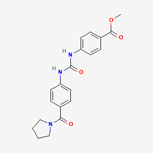 molecular formula C20H21N3O4 B4286393 METHYL 4-({[4-(1-PYRROLIDINYLCARBONYL)ANILINO]CARBONYL}AMINO)BENZOATE 