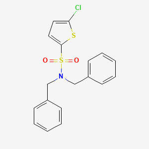 molecular formula C18H16ClNO2S2 B4286432 N,N-dibenzyl-5-chlorothiophene-2-sulfonamide 