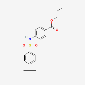 molecular formula C20H25NO4S B4286526 Propyl 4-({[4-(tert-butyl)phenyl]sulfonyl}amino)benzoate 