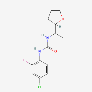 molecular formula C13H16ClFN2O2 B4286655 N-(4-CHLORO-2-FLUOROPHENYL)-N'-(1-TETRAHYDRO-2-FURANYLETHYL)UREA 