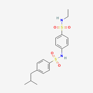 molecular formula C18H24N2O4S2 B4286723 N-[4-(ETHYLSULFAMOYL)PHENYL]-4-(2-METHYLPROPYL)BENZENE-1-SULFONAMIDE 