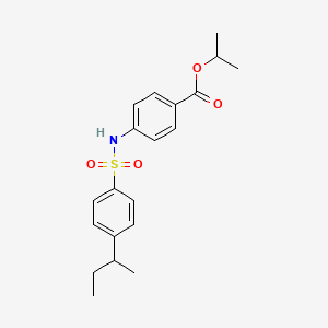 molecular formula C20H25NO4S B4286740 Propan-2-yl 4-({[4-(butan-2-yl)phenyl]sulfonyl}amino)benzoate 