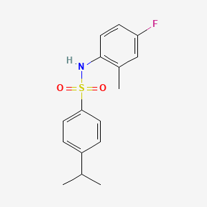 molecular formula C16H18FNO2S B4286770 N-(4-FLUORO-2-METHYLPHENYL)-4-(PROPAN-2-YL)BENZENE-1-SULFONAMIDE 