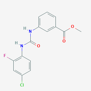 molecular formula C15H12ClFN2O3 B4286882 METHYL 3-{[(4-CHLORO-2-FLUOROANILINO)CARBONYL]AMINO}BENZOATE 