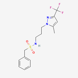 molecular formula C15H18F3N3O2S B4286960 N-{3-[5-METHYL-3-(TRIFLUOROMETHYL)-1H-PYRAZOL-1-YL]PROPYL}(PHENYL)METHANESULFONAMIDE 