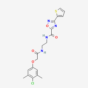 molecular formula C19H19ClN4O4S B4287010 N~5~-(2-{[2-(4-CHLORO-3,5-DIMETHYLPHENOXY)ACETYL]AMINO}ETHYL)-3-(2-THIENYL)-1,2,4-OXADIAZOLE-5-CARBOXAMIDE 