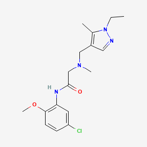 molecular formula C17H23ClN4O2 B4287065 N-(5-CHLORO-2-METHOXYPHENYL)-2-{[(1-ETHYL-5-METHYL-1H-PYRAZOL-4-YL)METHYL](METHYL)AMINO}ACETAMIDE 