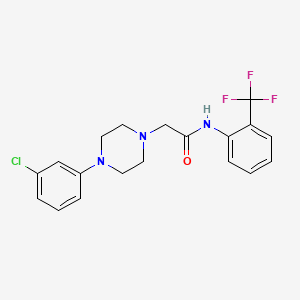 molecular formula C19H19ClF3N3O B4287086 2-[4-(3-chlorophenyl)piperazin-1-yl]-N-[2-(trifluoromethyl)phenyl]acetamide 
