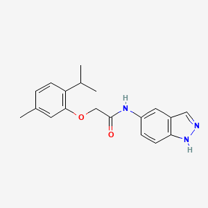 molecular formula C19H21N3O2 B4287098 N-(1H-indazol-5-yl)-2-[5-methyl-2-(propan-2-yl)phenoxy]acetamide 