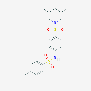 molecular formula C21H28N2O4S2 B4287227 N-{4-[(3,5-dimethylpiperidin-1-yl)sulfonyl]phenyl}-4-ethylbenzenesulfonamide 