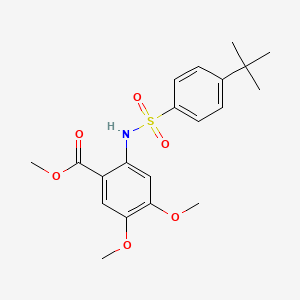 molecular formula C20H25NO6S B4287239 methyl 2-({[4-(tert-butyl)phenyl]sulfonyl}amino)-4,5-dimethoxybenzoate 