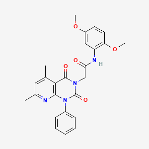 molecular formula C25H24N4O5 B4287552 N-(2,5-DIMETHOXYPHENYL)-2-{5,7-DIMETHYL-2,4-DIOXO-1-PHENYL-1H,2H,3H,4H-PYRIDO[2,3-D]PYRIMIDIN-3-YL}ACETAMIDE 