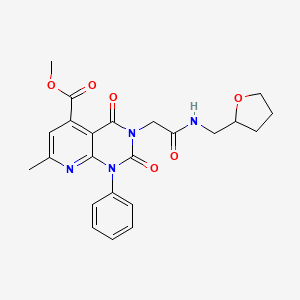 molecular formula C23H24N4O6 B4287555 METHYL 7-METHYL-2,4-DIOXO-3-({[(OXOLAN-2-YL)METHYL]CARBAMOYL}METHYL)-1-PHENYL-1H,2H,3H,4H-PYRIDO[2,3-D]PYRIMIDINE-5-CARBOXYLATE 