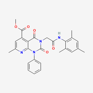 molecular formula C27H26N4O5 B4287563 METHYL 7-METHYL-2,4-DIOXO-1-PHENYL-3-{[(2,4,6-TRIMETHYLPHENYL)CARBAMOYL]METHYL}-1H,2H,3H,4H-PYRIDO[2,3-D]PYRIMIDINE-5-CARBOXYLATE 