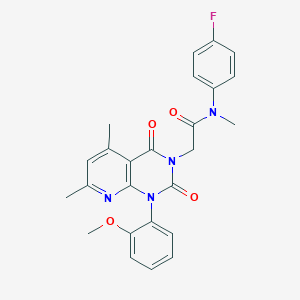 molecular formula C25H23FN4O4 B4287583 N-(4-FLUOROPHENYL)-2-[1-(2-METHOXYPHENYL)-5,7-DIMETHYL-2,4-DIOXO-1H,2H,3H,4H-PYRIDO[2,3-D]PYRIMIDIN-3-YL]-N-METHYLACETAMIDE 