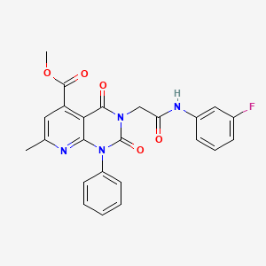 molecular formula C24H19FN4O5 B4287612 METHYL 3-{[(3-FLUOROPHENYL)CARBAMOYL]METHYL}-7-METHYL-2,4-DIOXO-1-PHENYL-1H,2H,3H,4H-PYRIDO[2,3-D]PYRIMIDINE-5-CARBOXYLATE 