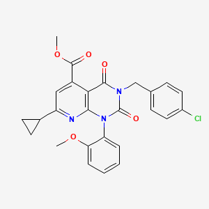 molecular formula C26H22ClN3O5 B4287614 METHYL 3-[(4-CHLOROPHENYL)METHYL]-7-CYCLOPROPYL-1-(2-METHOXYPHENYL)-2,4-DIOXO-1H,2H,3H,4H-PYRIDO[2,3-D]PYRIMIDINE-5-CARBOXYLATE 