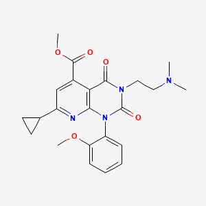 molecular formula C23H26N4O5 B4287626 METHYL 7-CYCLOPROPYL-3-[2-(DIMETHYLAMINO)ETHYL]-1-(2-METHOXYPHENYL)-2,4-DIOXO-1H,2H,3H,4H-PYRIDO[2,3-D]PYRIMIDINE-5-CARBOXYLATE 