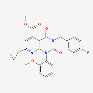 molecular formula C26H22FN3O5 B4287632 METHYL 7-CYCLOPROPYL-3-[(4-FLUOROPHENYL)METHYL]-1-(2-METHOXYPHENYL)-2,4-DIOXO-1H,2H,3H,4H-PYRIDO[2,3-D]PYRIMIDINE-5-CARBOXYLATE 