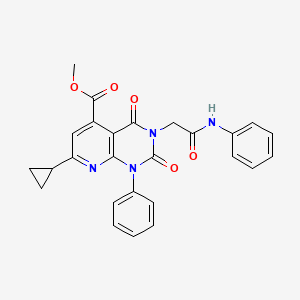 molecular formula C26H22N4O5 B4287672 METHYL 7-CYCLOPROPYL-2,4-DIOXO-1-PHENYL-3-[(PHENYLCARBAMOYL)METHYL]-1H,2H,3H,4H-PYRIDO[2,3-D]PYRIMIDINE-5-CARBOXYLATE 