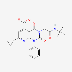molecular formula C24H26N4O5 B4287680 METHYL 3-[(TERT-BUTYLCARBAMOYL)METHYL]-7-CYCLOPROPYL-2,4-DIOXO-1-PHENYL-1H,2H,3H,4H-PYRIDO[2,3-D]PYRIMIDINE-5-CARBOXYLATE 
