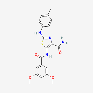 molecular formula C20H20N4O4S B4287701 5-(3,5-DIMETHOXYBENZAMIDO)-2-[(4-METHYLPHENYL)AMINO]-1,3-THIAZOLE-4-CARBOXAMIDE 