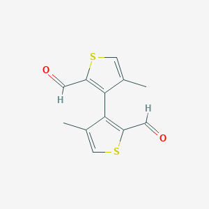 B428778 3-(2-Formyl-4-methylthiophen-3-yl)-4-methylthiophene-2-carbaldehyde CAS No. 26554-57-4